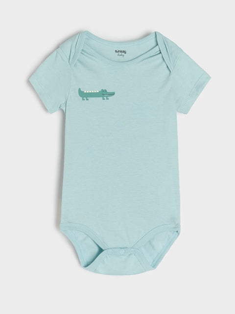 Sinsay Baby Boy's Cream/Green Pack of 3 Short Sleeve Bodysuit    |Sinsay  in Lebanon