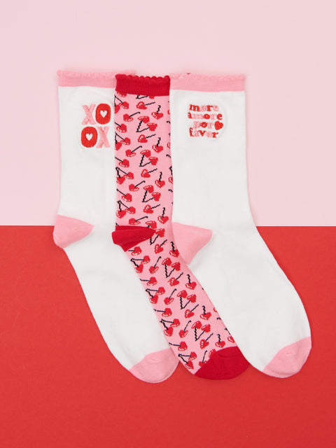 Sinsay Women's Pink/White Set of 3-pack Socks| Sinsay in Lebanon