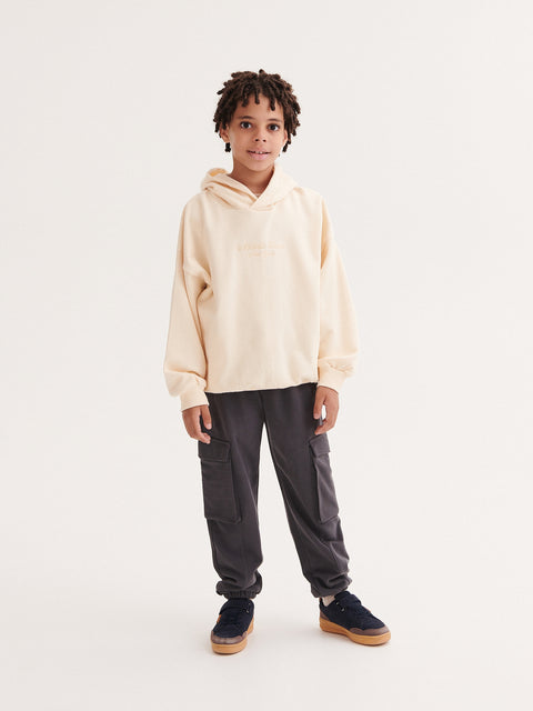 Reserved Boy's Beige Oversized Hoodie With Embroidery Detail | Reserved In Lebanon