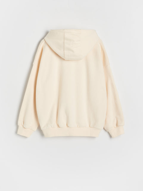 Reserved Boy's Beige Oversized Hoodie With Embroidery Detail | Reserved In Lebanon