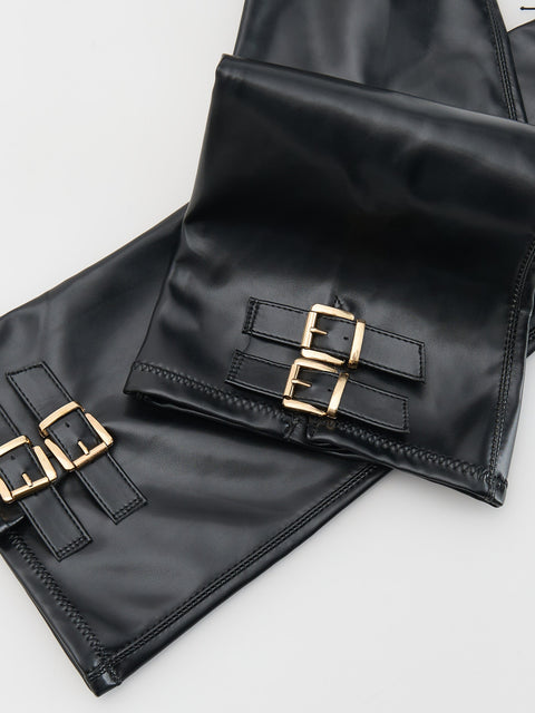 Reserved Women's Black High Boots With Buckles | Reserved In Lebanon