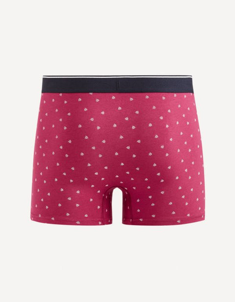 Celio Men's Burgundy Printer Stretch Cotton Boxer | Celio in Lebanon