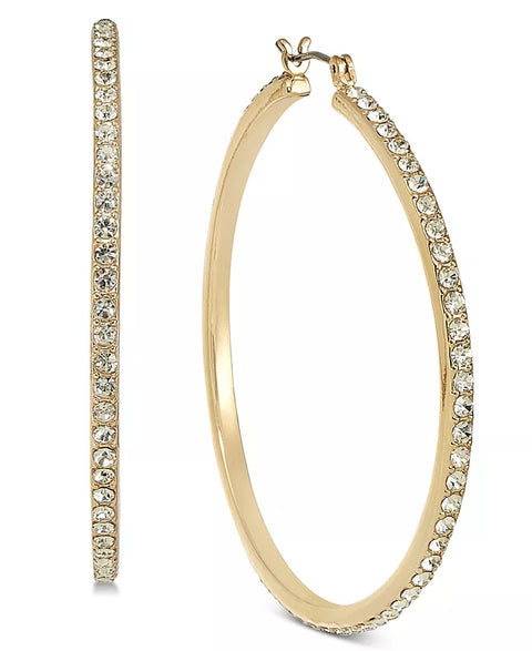 I.N.C. International Concepts Women's Gold Large Pavé Medium Hoop Earrings  |  I.N.C. International Concepts In Lebanon