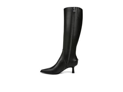 Yulia Womens Leather Pointed Toe Knee-High Boots