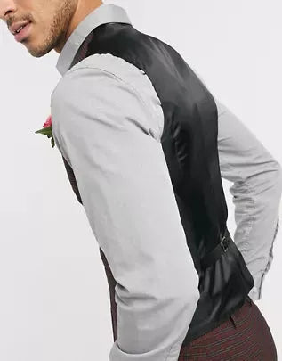 Asos Design Men's Burgundy Vest ANF1361