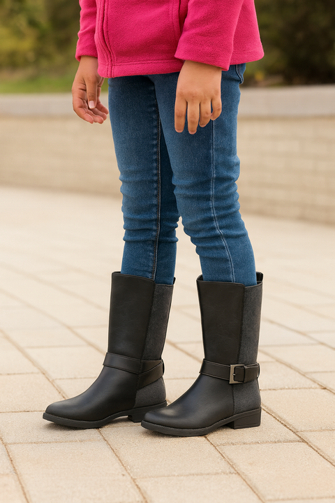 Kiabi Girl's Black High Boots | Kiabi In Lebanon