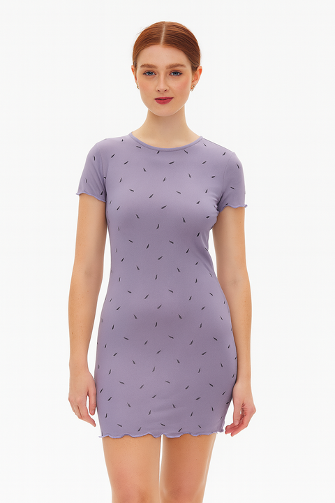 Forever 21 Women's Purple Short Sleeve Dress | Forever 21 In Lebanon