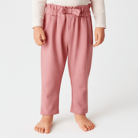 Reserved Girl's Dirty Pink Knitted Trousers With A Bow | Reserved In Lebanon