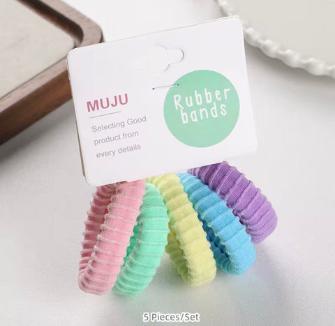 Muju Set of basic high stretch hair ties for girls|Muju In Lebanon