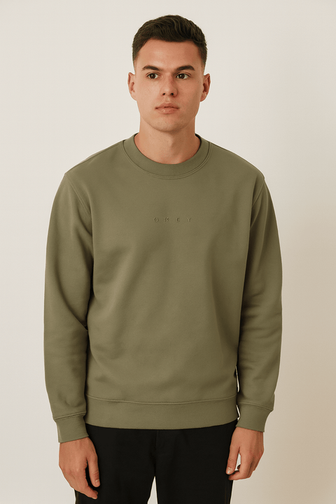 Jack & Jones Men's Khaki Green Round Neck Long Sleeve Sweatshirt | Jack & Jones In Lebanon