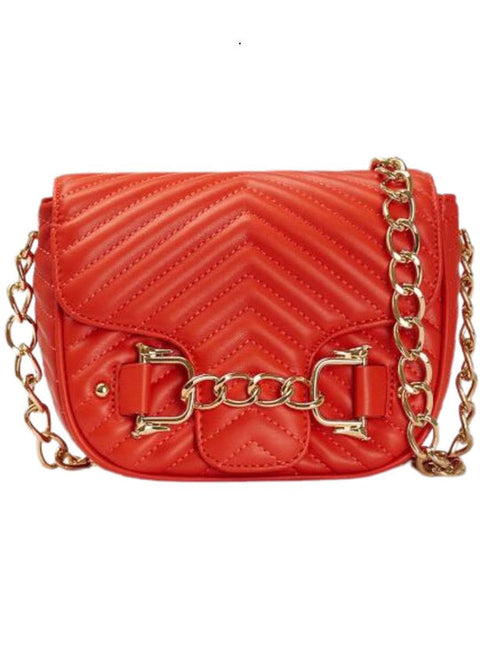 Trussardi Women's Orange Leather Shoulder Chain Bag | Trussardi in Lebanon