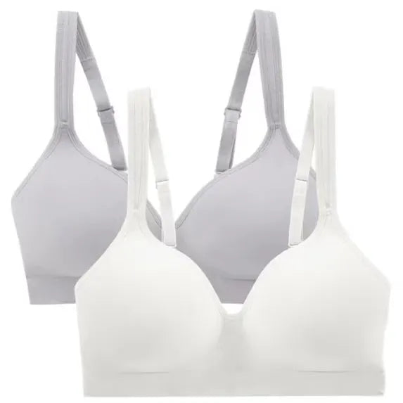 Carole Hochman Women's Gray And Off-White Seamless 2-Pack Briefs