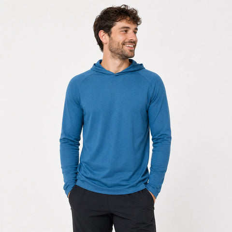 Peter Millar Men's Blue Golf Pullover Performance Hoodie | Peter Millar in Lebanon
