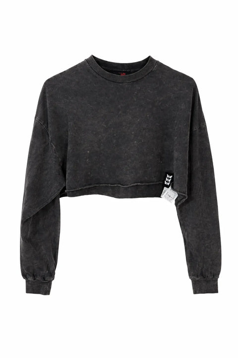 Dont Call Me Jeenyfer Women's Gray Long Sleeve Crop Top  | Dont Call Me Jeenyfer in Lebanon
