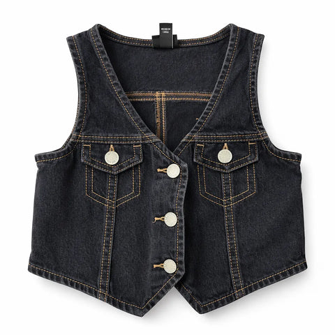 Art Class Girl's Black Wash Denim Vest  | Art Class in Lebanon