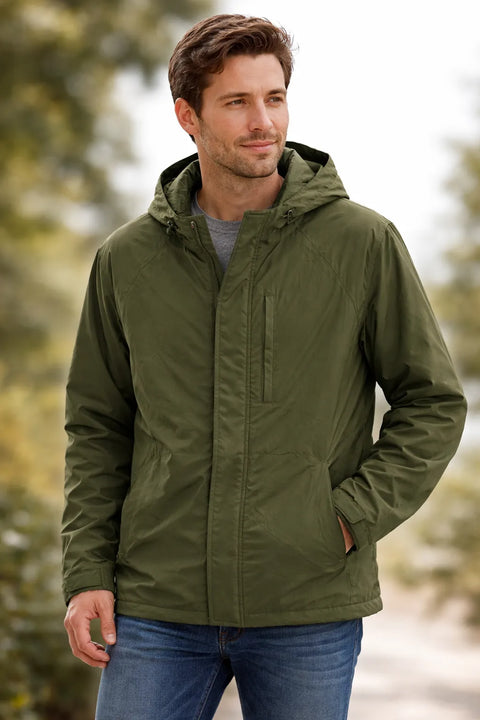 Celio Men's Khaki Green Hooded Jacket|Celio In Lebanon