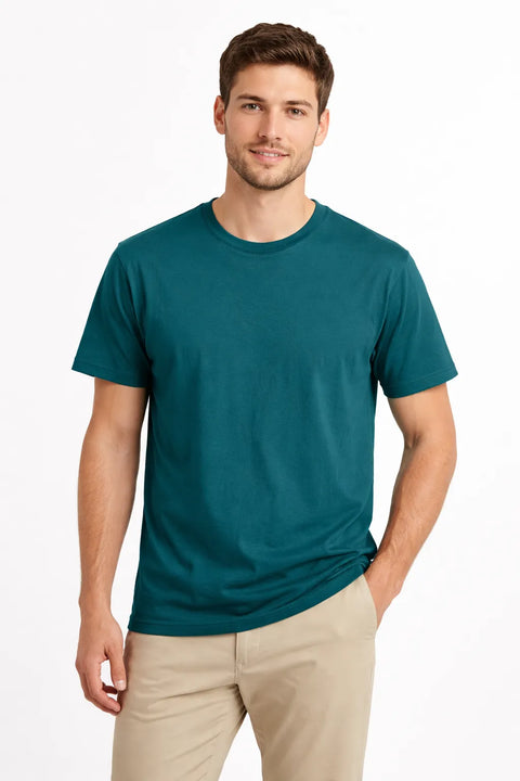 Celio Men's Petrole  Crew Neck T-Shirt | Celio in Lebanon