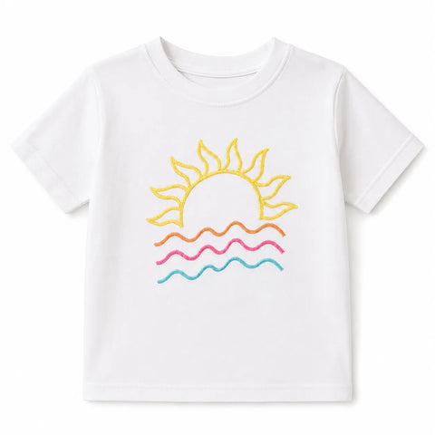 Cat & Jack Girl's White Beach Scene Short Sleeve Graphic T-Shirt    |Cat & Jack in Lebanon