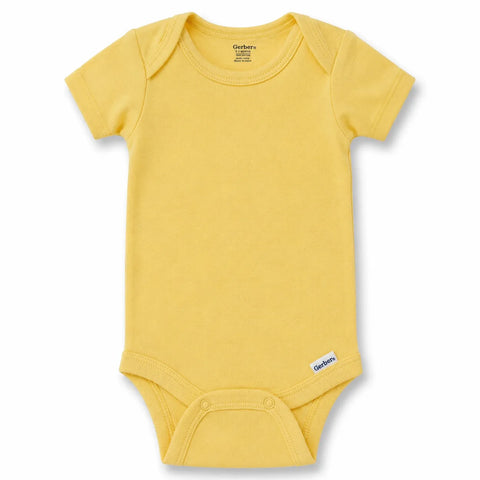Gerber Baby's Yellow Short Sleeves Cotton Bodysuits | Gerber In Lebanon