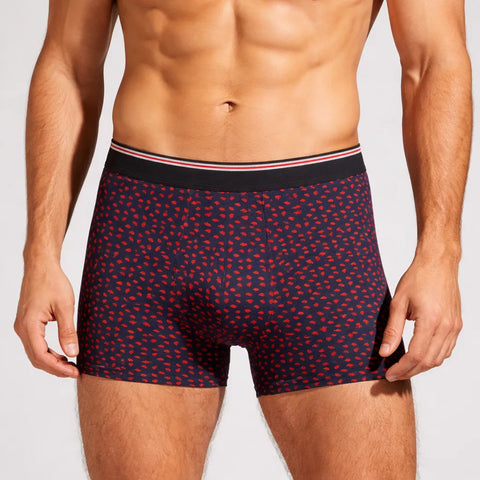 Celio Men’s Navy Mitch Printed Stretch Cotton Boxer | Celio in Lebanon