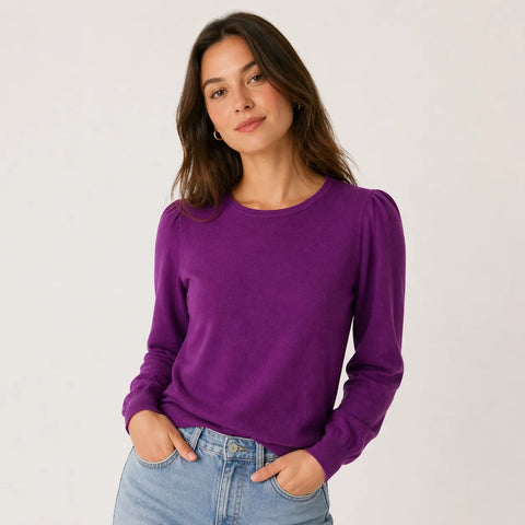 Cece Women's Purple Crew Neck Blouse | Cece In Lebanon