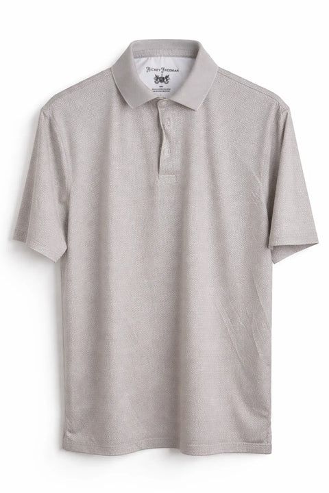 Hickey Freeman Men’s Light Grey Printed Polo Neck T-Shirt | Hickey Freeman In Lebanon