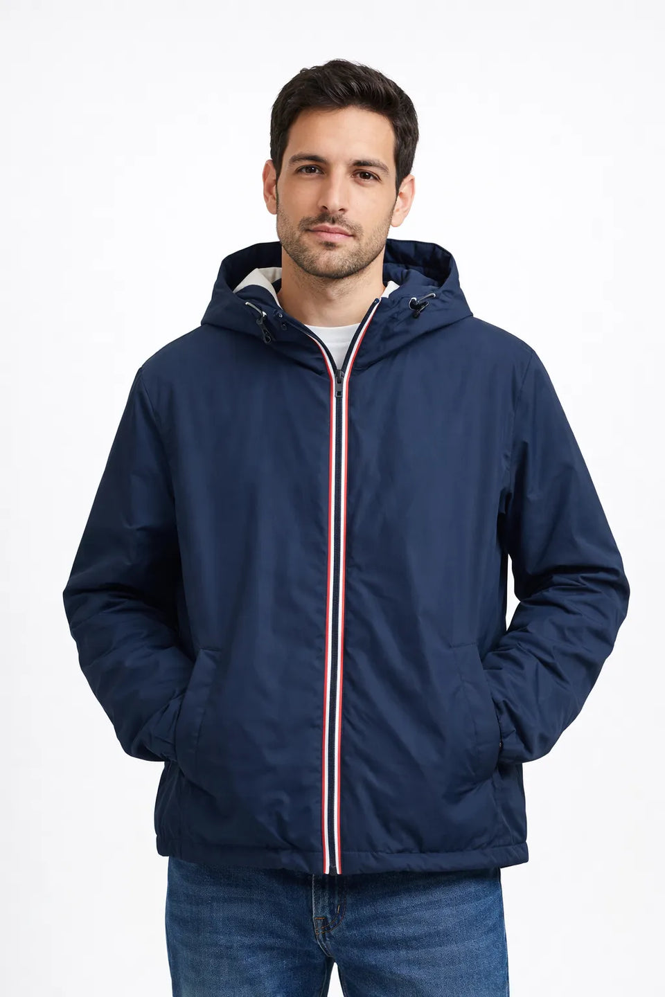 Celio Men's Navy Sherpa-Lined Hooded Jacket|Celio In Lebanon