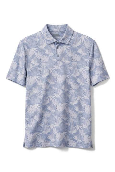 Pgatour Men's Blue & White Printed Polo Neck T-Shirt | Pgatour In Lebanon