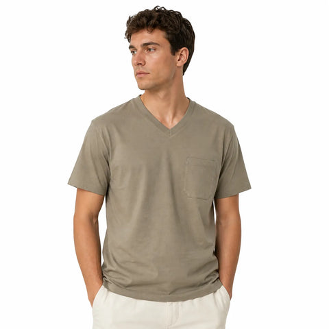 Only & Sons Men's Khaki V Neck T-Shirt | Only & Sons In Lebanon