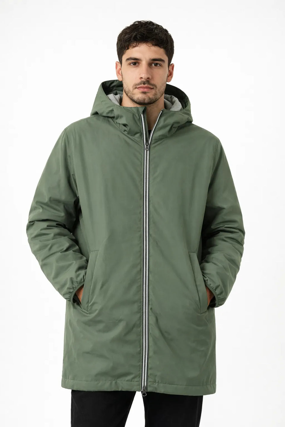 Celio Men's Khaki Green Waterproof Hooded Jacket|Celio In Lebanon