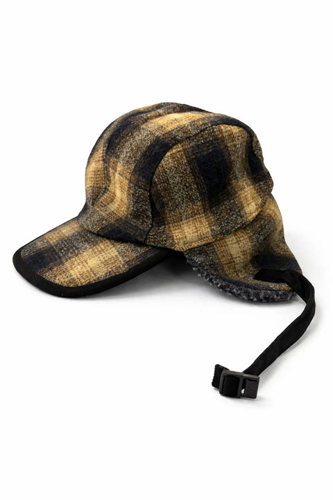 Scala Men's Beige/Black  Plaid Fleece Cap with Ear Flaps | Scala in Lebanon
