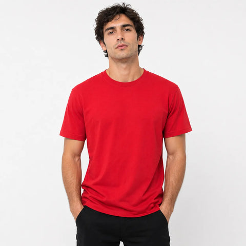 Blue Ice Men's Red Short Sleeve Crew Neck Classic T-shirt|Blue Ice In Lebanon