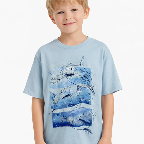 Cat & Jack  Boy's Soft Blue  Shark Graphic Short Sleeve T-Shirt | Cat & Jack in Lebanon