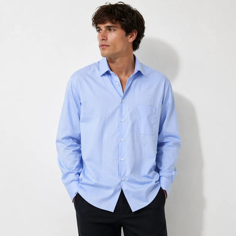 Calvin Klein Men's Light Blue Patterned Dress Shirt | Calvin Klein in Lebanon