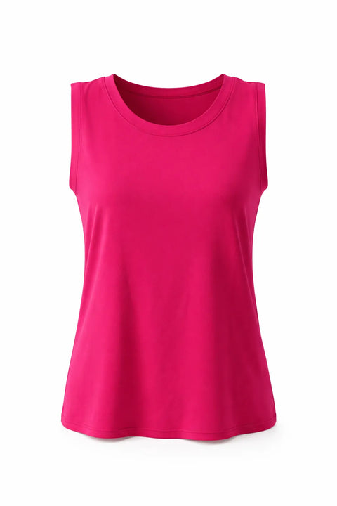 Vince Camuto Women's Fuchsia Back Keyhole Split-Hem Fiercely Tank Top |  Vince Camuto  in Lebanon