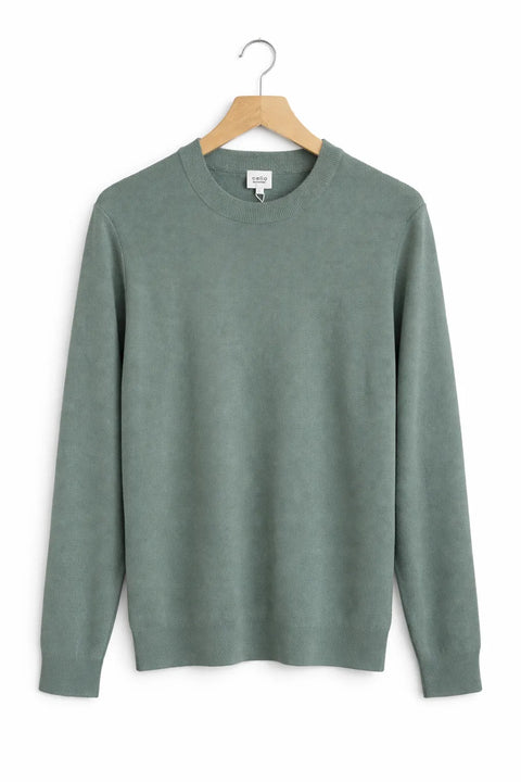 Celio Men's Green Crew Neck Sweater  | Celio in Lebanon