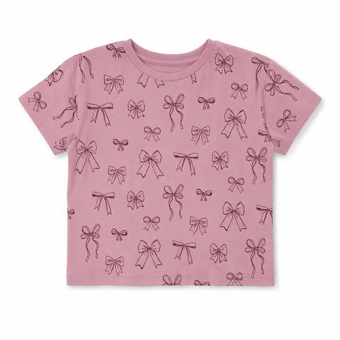 Cat & Jack Girl's Purple Bows Printed Relaxed T-Shirt | Cat & Jack In Lebanon