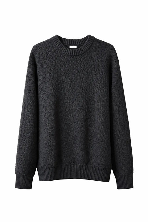 Celio Men's Black Knitted Crew Neck Sweater|Celio In Lebanon