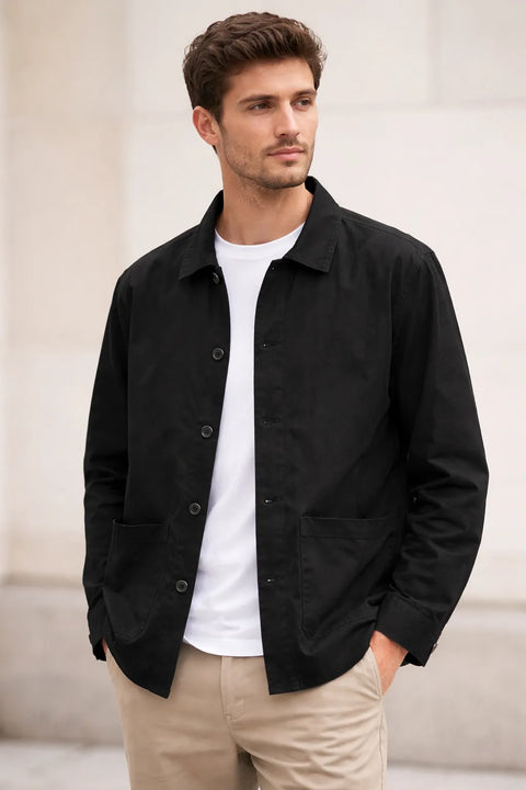 Celio Men's Black Solid Cotton Shirt | Celio In Lebanon