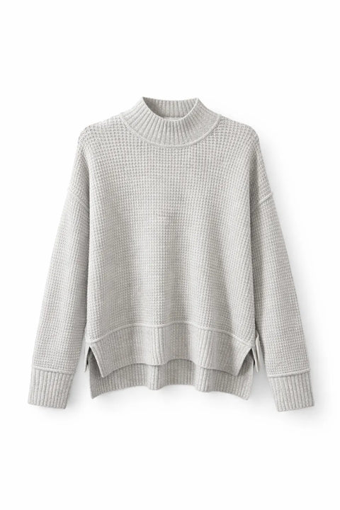 Lucky Brand Women's Grey Mock Neck Waffle-Knit Sweater | Lucky Brand In Lebanon