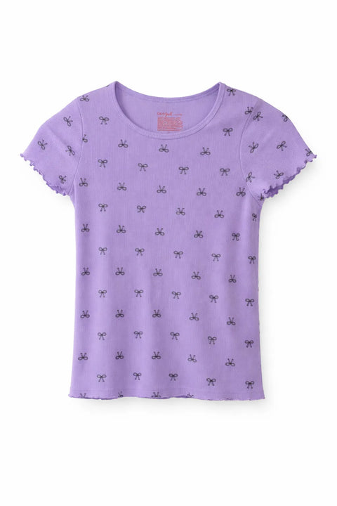 Cat & Jack Girl's Lilac Printed Ripped T-Shirt | Cat & Jack In Lebanon