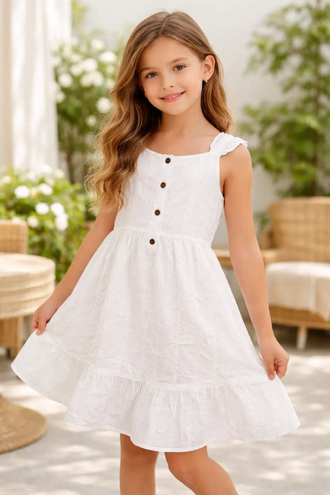 Cat & Jack Girl's White Sleeveless Woven Eyelet Midi Dress   | Cat & Jack in Lebanon