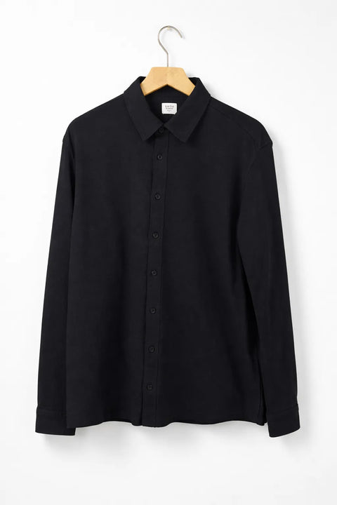 Celio Men's Black Solid Regular Fit Poly-Cotton Shirt | Celio In Lebanon