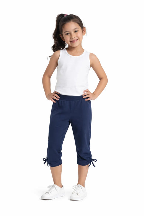 Ativo Girl's Navy Elastic Waist Leggings | Ativo In Lebanon