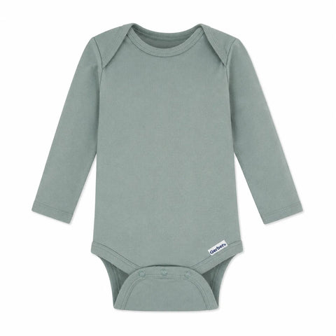 Gerber Baby's Mint Green Long Sleeve Cotton Bodysuits | Gerber In Lebanon