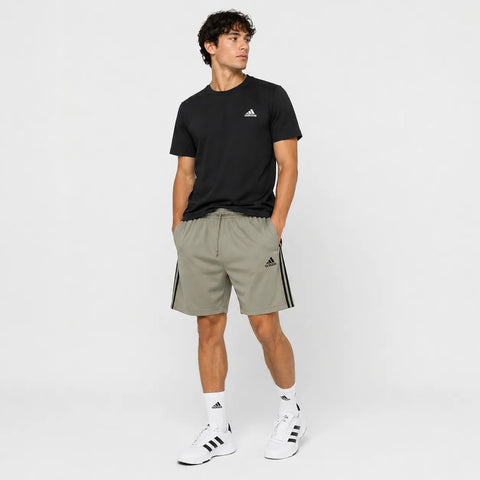 Adidas Men Olive Green 3-Stripes Training Shorts | Adidas in Lebanon