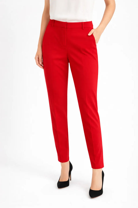 Anne Klein Women's Red Pull-On Straight-Leg Pants | Anne Klein In Lebanon