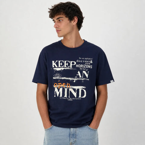 Lerros Men's Navy Printed T-Shirt | Lerros In Lebanon