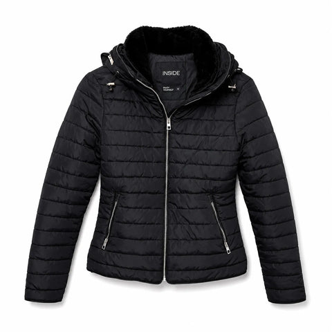 Inside   Women's Black Puffer With Zip Closure Jacket |Inside in Lebanon