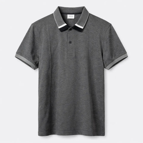 Celio Men's Grey Lined Polo T-Shirt |Celio  in Lebanon